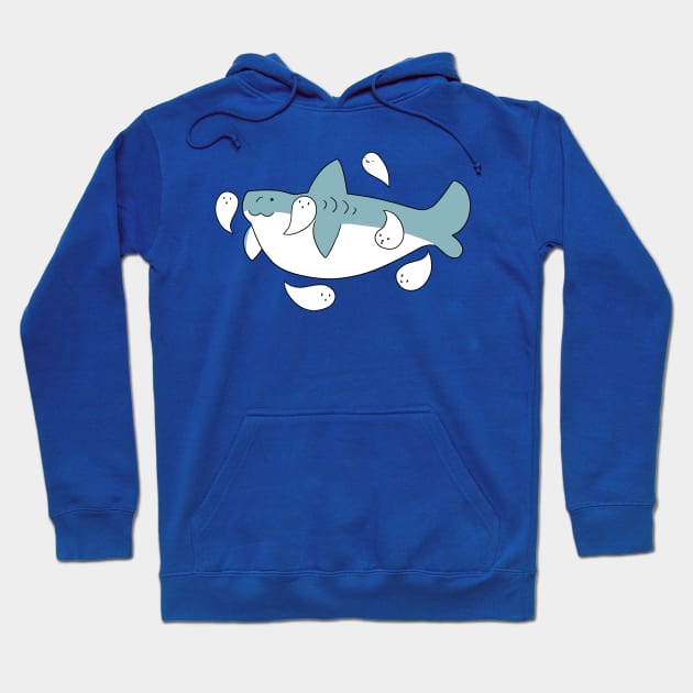 Shark with Ghosts Hoodie by saradaboru